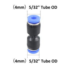 Runseaway 20PCS 4mm/5/32" OD Pneumatic quick Connector, Quick Connect Straight Push Connectors, Quick Release Pneumatic Air Hose Fittings Straight Union/Coupler, PU4-4