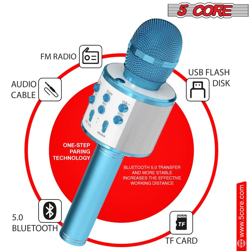 3 in 1 Portable Blue for Karaoke Player with Wireless