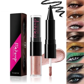 LiangNiShi #06 Eyeshadow & Eyeliner, 2 in 1 Liquid Type, Glitter, Teardrop Bag Makeup, Korean Cosmetics, Long Lasting, 24 Hours, No Bleeding, 8 Colors Available for Beginners