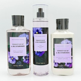 Violet Leaf & Blackberry 3-Piece Bath Bundle | Shower Gel, Fine Fragrance Mist and Body Lotion
