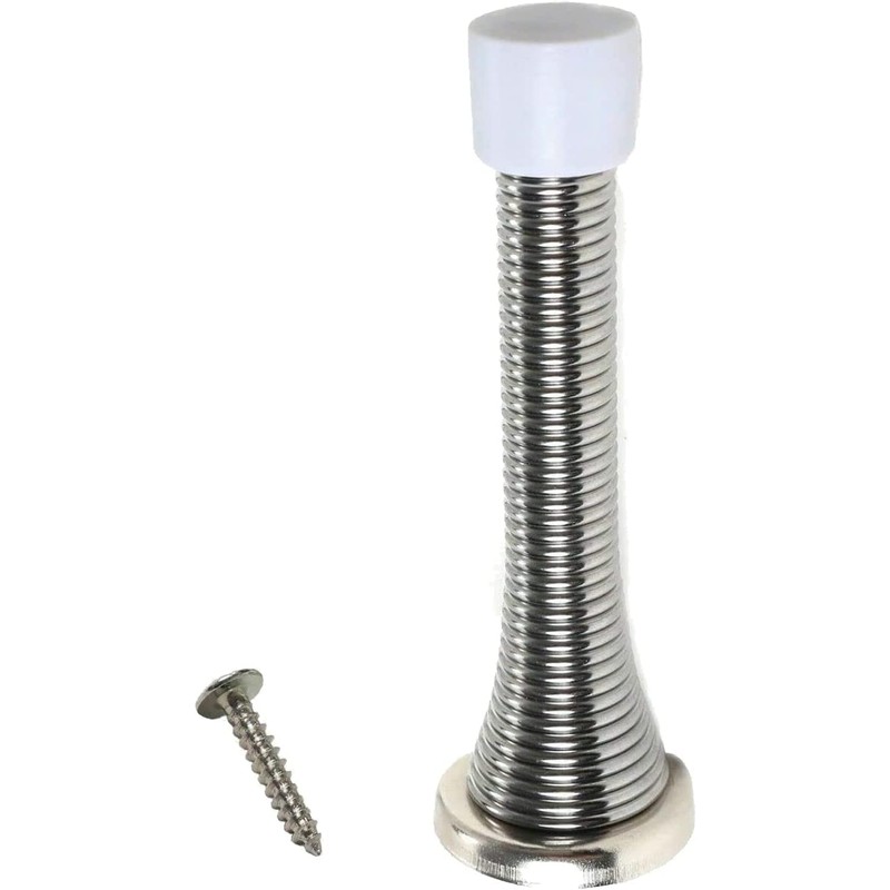 Spring Door Stop,5 Pack Metal Door Stoppers Wall Mounted Doorstop