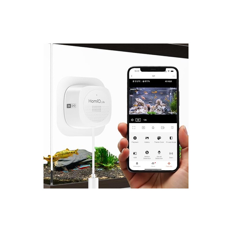 3MP 2K Aquarium & Terrarium Pet Camera.Install &Close-Focus Lens for
