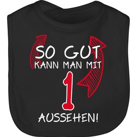 Birthday Baby Look So Gut Kann Man Mit 1 Baby Bibs Cute Can Be Used As an accessory for Boys and Girls - black