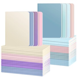 Ddaowanx 48 Pack Colorful Lined Notebooks, Journals in Bulk, 72 Pages, 36 Sheets,8.3x5.5 Inch, A5 Size, Travel Writing Notebooks Journal for Office School Supplie(Lined-48pack, 8 Colors)
