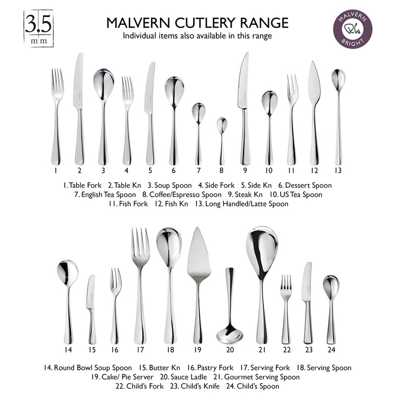Robert Welch Malvern Bright Long Handled Spoon, Set of 4.