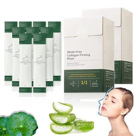Bluemega Máscara Nocturna Colágeno Reafirmante Antienvejecimiento, Verde  20 Máscaras, Hidratante, Sin Lavado, Portátil, Para Mujeres y Hombres,Apto  