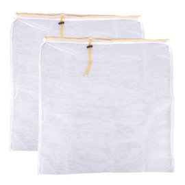 2 Pcs Honey Filter Bags, Ultra-Fine Mesh Nylon Strainer with Adjustable Drawstring Reusable Honey Strainer Bag Beginner Beekeeping Supplies for Farmers