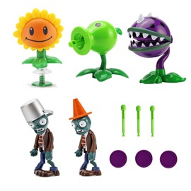 5 PCS Plants and Zombies Toys Action Figures Zombies PVZ Toys Set 1 2 Series Great Gifts for Kids and Fans, Birthday and Christmas Party New