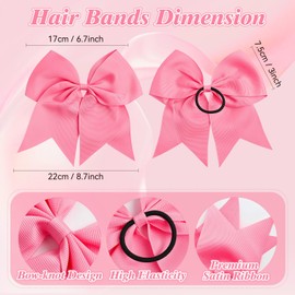 SHELEMB Bow Hair Ties，Silky Satin Hair Bows Big Hair Bows for Women Hair Ribbons Bowknot Aesthetic Hair Accessorie - Pink