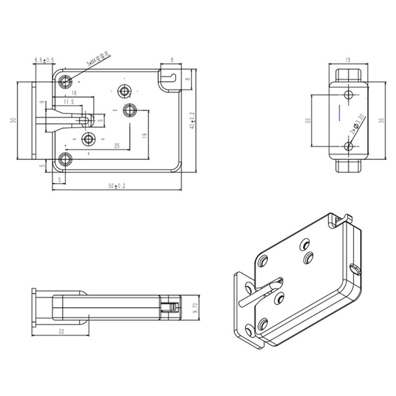USB 5V Mini Size Solenoid Lock Metal Housing Electric Lock