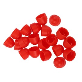 VekAuto Wheel Nut Screw 24 mm Rims Tyre Nut Screws Dust Cap Cover Nut Protection Plastic Red Exterior Pack of 20