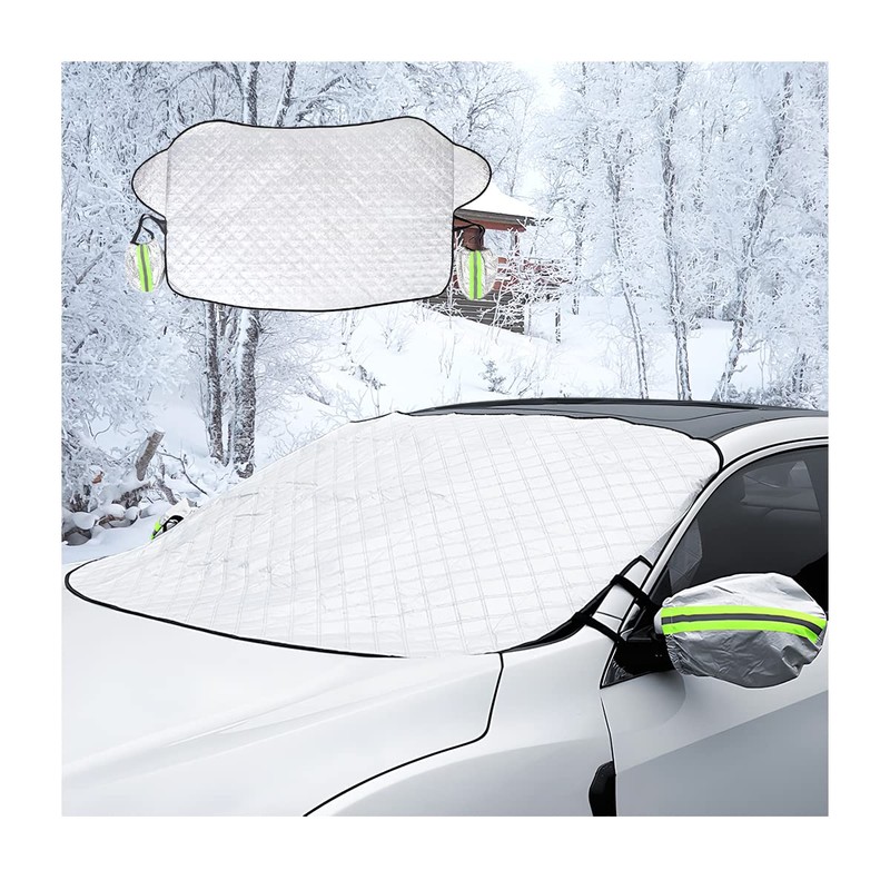 LoyaForba Car Magnetic Windshield Snow Cover, 4 Layers WAaterproof Windproof