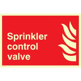 Viking Signs fv357-a4l-pv "Sprinkler Control Valve" Sign, Photo Luminous Numbers Vinyl Sticker, 300 mm H x 200 mm W