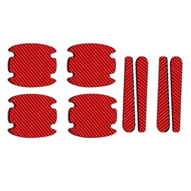 Piburth 8PCS Car Door Handle Scratch Protectors, Car Door Handle Bowl Sticker, Universal Car Door Handle Paint Guard Cover, Door Handle Protective Film for Most Cars (Red)