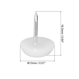 sourcing map Plastic Nail-On Furniture Glides 100Pcs 13mm Dia Table Chair Sofa Leg Floor Protectors for DIY Furniture Table Chair Sofa Couch, White