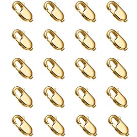 9MM 18K Gold PVD Plated Lobster Clasps Bulk for Jewelry Making, 20PCS 316 Stainless Steel Lobster Claw Clasps Bulk for DIY Craft Necklace Bracelet Jewelry Making