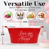 LLE Plastic Valentines Day Red Buckets with Handles & Printed