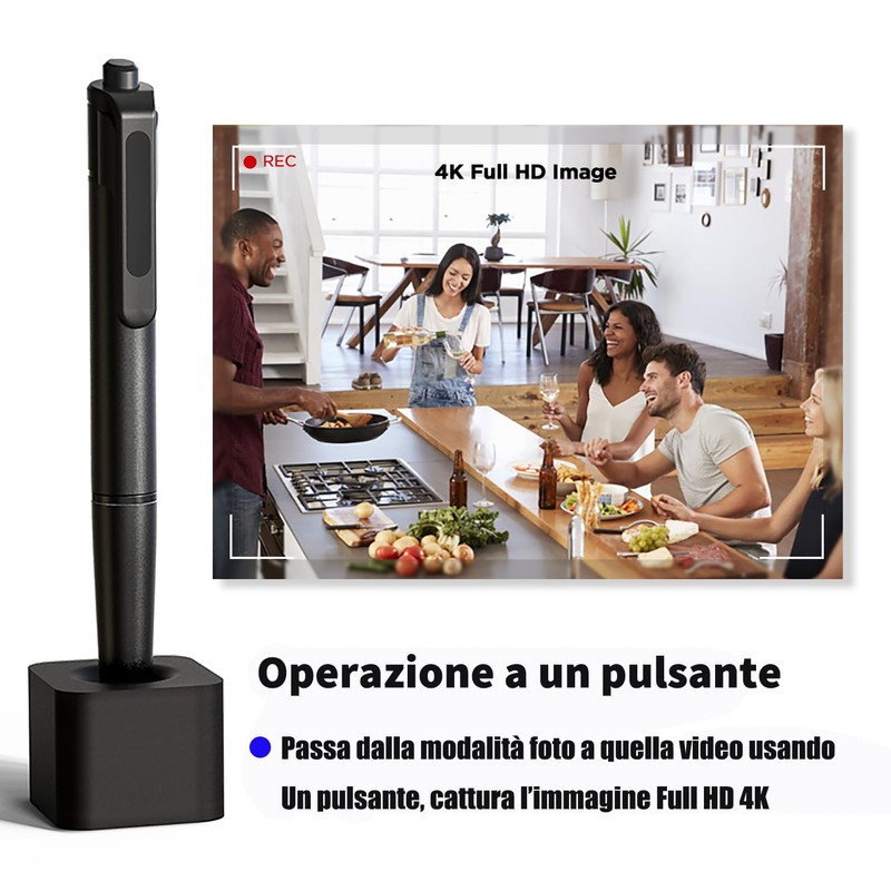 4K Security Camera, 64GB HD Camera, Small Portable Nanny Cam