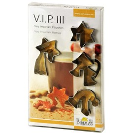 RBV Birkmann 143531 Plätzchenausstechformen V.I.P. III 4er Set, Edelstahl, 4-7 cm