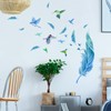 Condessacity Wall Sticker, Stylish, Blue Feather, Hand-painted Bird, Wallpaper Sticker,