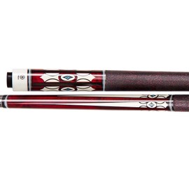 Collapsar CH01 Pool Cue with Soft Case,Burgundy Curly Maple with Cream Points and Turquoise,Black Irish Linen with Red Handle, 58Inch Professional Pool Sticks