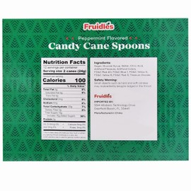 Fruidles Christmas Candy Canes Spoons Suckers, Peppermint Flavor in Box 96-Pack