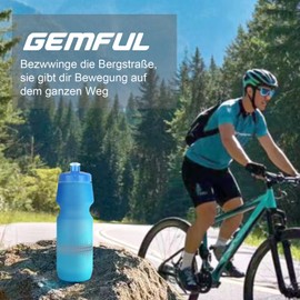 GEMFUL Bicycle Water Bottles, 2 Pack, 750 ml, Leak-Proof, BPA-Free, Perfect for Cycling, Hiking & Outdoor Adventures
