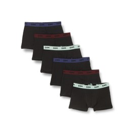 DIM Men's Swimming Trunks, Noir Ceinture Vert/Bleu/Rouge, XXL