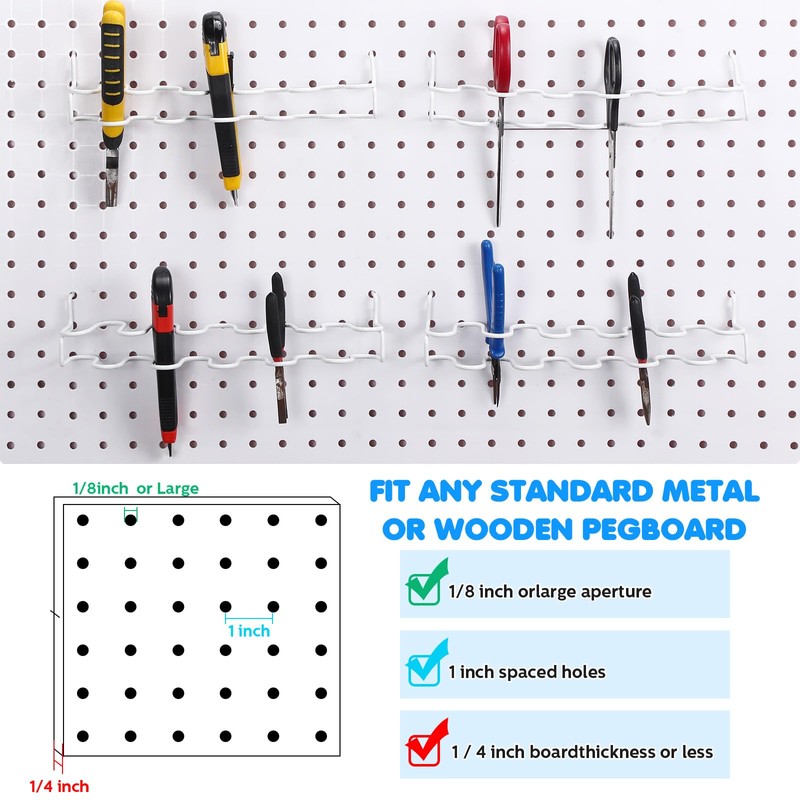 Hanaive 4 Pieces Pegboard Pliers Holder, Holds 11 Plier Per