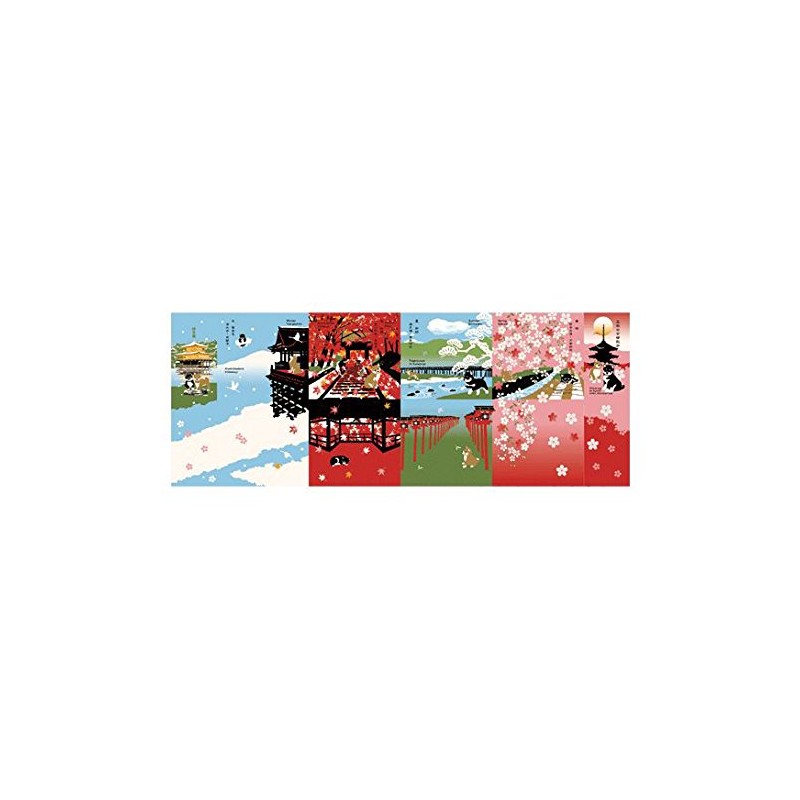 Hamamonyo Shiba Inu Walk in Kyoto Nassen Tenugui Towel