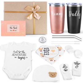 New Mom Gifts for Women, Best Pregnancy Gifts Basket for New Parents, Gender Reveal Ideas Gift Set for First Time Mom & Dad Expecting Parents to Be Gender Reveal Baby Shower Newborn Baby Boy or Girl