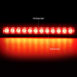 DNA Motoring 3BL-NARM04-LED-RD Full LED 3rd Third Tail Brake Lamp/Light