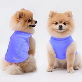 Idepet 2 Pack Dog Shirts with Reflective Strip Soft Breathable Sleeveless Pet T-Shirts for Small Medium Dogs & Cats Waterproof Puppy Vest Cute Lightweight Summer Wear Clothes(Blue&Green,Small)