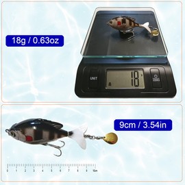 BINC Fishing Lures for Bass Trout Topwater Floating Whopper Plopper Spinner baits in Freshwater 5pc Hard Baits Fishing kit with Tackle Box, Gift for Men