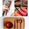 Wooden Utensil Flatware Set Reusable Utensils Travel Cutlery Set for