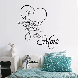 I Love You More Wall Decals Bathroom Wall Decals Vinyl Sticker ,Wall Stickers for Living room Family wall decals Wedding Marriage Romantic Church Couple Life Inspirational Wall Decor Sticker(20.47''x14.57'')
