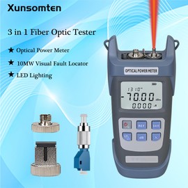 Xunsomten - Fiber Optic Tester 3 in 1 Function Optical Power Meter (FC/SC/ST) & VFL Visual Fault Locator & LED Lighting, OPM & VFL Fiber Optic Tester, Range: (-70) dBm ~ (+10) dBm. 2pcs (OPM-VFL-10)