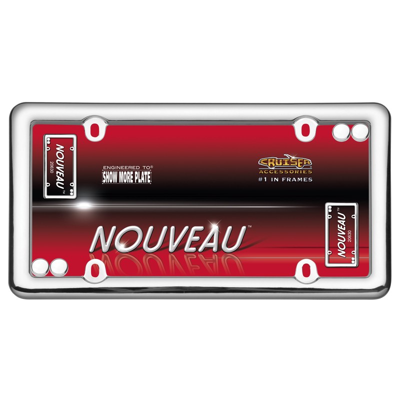 Cruiser Accessories 20630 Nouveau License Plate Frame, Chrome w/fastener caps