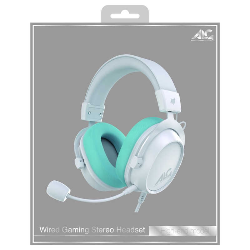 Allone ALG-GMHS7WH Wired Gaming Stereo Headset, White, 6.3 x 3.8