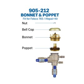 905-212 Repair Kit for Febco 765-1, Bonnet and Poppet Repair Kit fit 765 Vacuum Breakers and Backflow Preventers Febco 765 1 Inch And 1 1/4 Inch