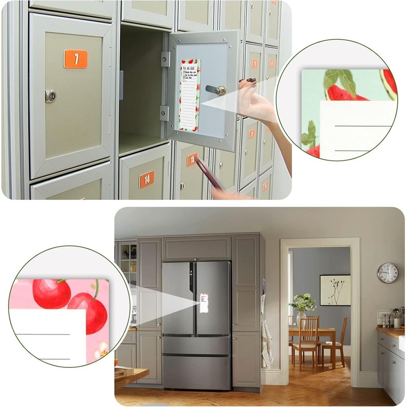 4 Pack Magnetic Notepads for Refrigerator, Grocery List Magnet Pad