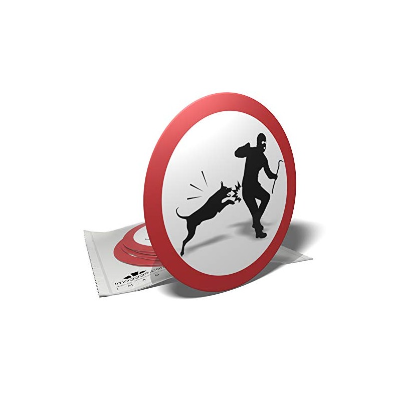 Traffic Sign Stickers - Warning Guard Dog - Thief -