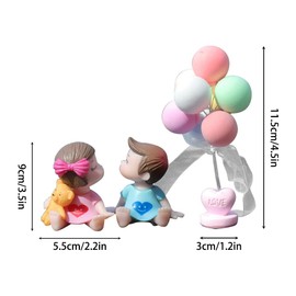 MiOYOOW Couple Dashboard Decor Set, Adhesive Lovely Couple Car Ornament Cute Auto Interior Accessories for Car Home Office Birthday