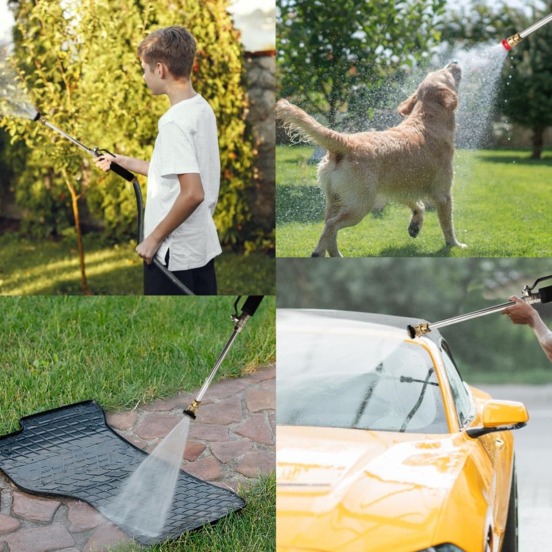 YunGuoGuo High Pressure Hose Nozzle for Garden Car,Heavy Duty Metal