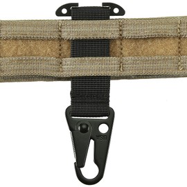 TEHOKARM Tactical Belt Clip T-Mount Molle Clip Molle Bag Clip Tactical Clash Hook Hanging Carabiner, MOLLE Webbing Belt Clip (Black)