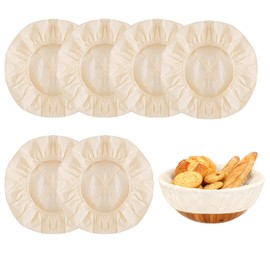Bcxfbxd 6 Pcs Bread Basket Liner Cloth 9 Inch Round Baking Sourdough Basket Cover Natural Rattan Dough Banneton Proofing Cloth for Kitchen