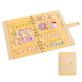 LUFOFOX Hair Bow Organizer for Baby Girls, Portable Travel Felt Hair Clips Holder Organizer Large Capacity Foldable Headbands Hair Accessories Organizer (Hair Accessory Not Included)