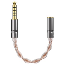 Geekria Apollo Balance Connection Cable 4.4mm Five Pole Balanced (Male) to 3.5mm Quad Pole Balanced (Female) Connection Cable Replacement Plug Conversion Cable 4 Cores 15cm (4N OCC Monocrystalline Copper and Monocrystalline Silver)