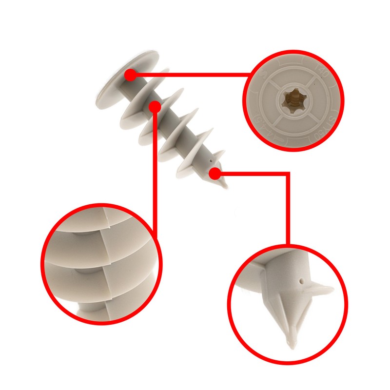Insulation Dowels, Thermal Thermal Bridge-Free Attachment, Processing without Pre-Drilling or