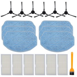 Replacement Parts for MAMNV BR150/BR151, for ZCWA BR150/BR151, for MANVINS G20, for GTTVO BR150/BR151, for ONSON BR150/BR151 2-in-1 Robot Vacuum and Mop Combo, 6 Side Brush,6 Filter, 6 Mop Pad,1Brush